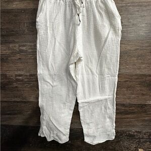 Grace & Karma White Linen Beach Pants Womens Size Medium